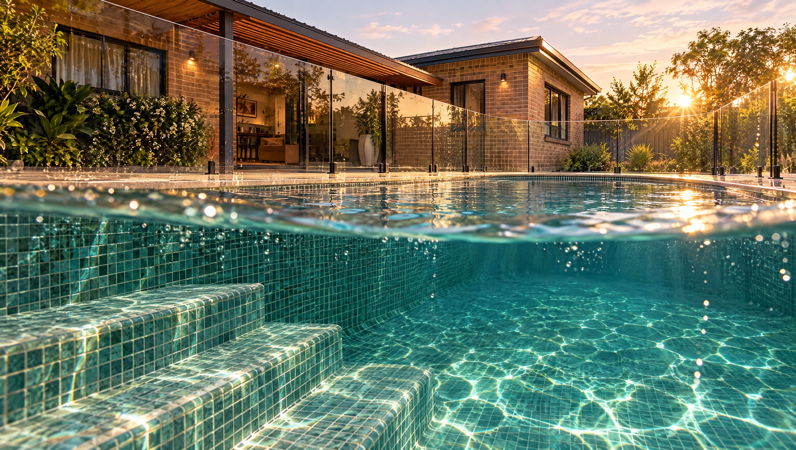 Poolside view of the sample pool